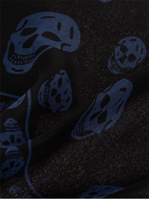 black silk skull print scarves Alexander McQueen | 5577174Q0601042